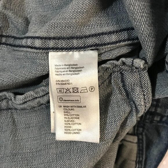 DIVIDED WOMENS DENIM JACKET WITH BLACK HOODIE UNDERLAY SIZE 12 - Picture 6 of 6